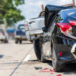 Two vehicles in a crash on the road