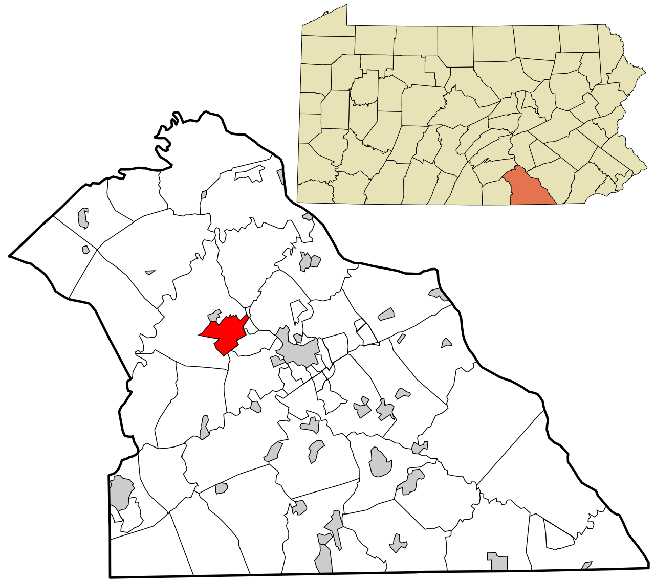 York County Pennsylvania incorporated and unincorporated areas Weigelstown highlighted.svg